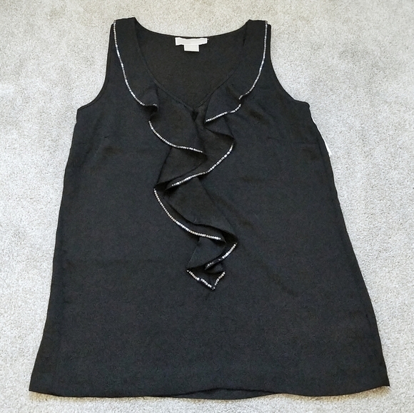 NWT Michael Kors Ruffle Tank Top 4 XS - Picture 1 of 5